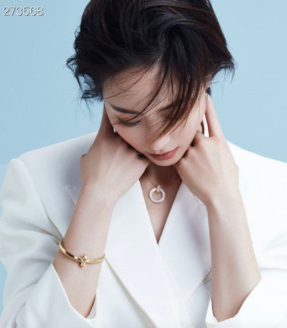 [Regalia Jewels]T1 CIRCLE DIAMOND PAVED MEDIUM NECKLACE