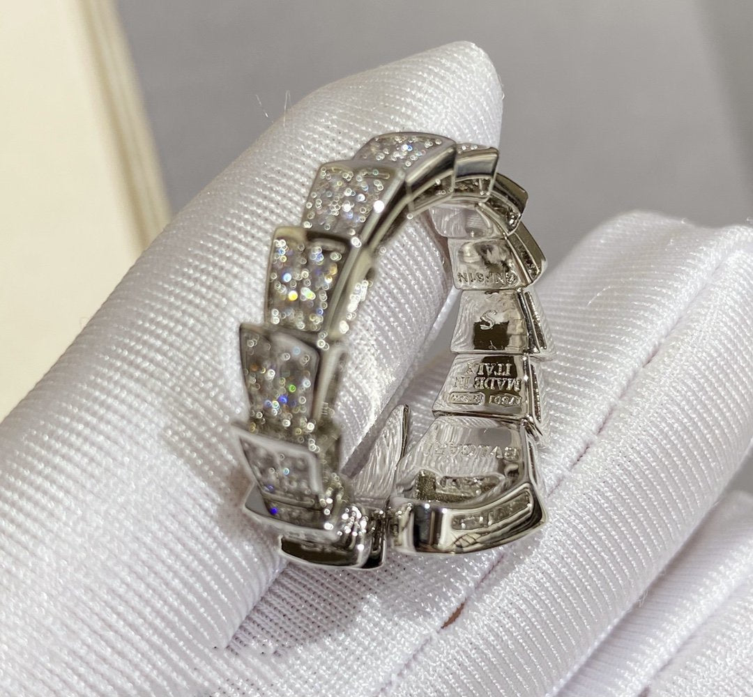 [Regalia Jewelry]SERPENTI LARGE RING SILVER DIAMOND PAVED