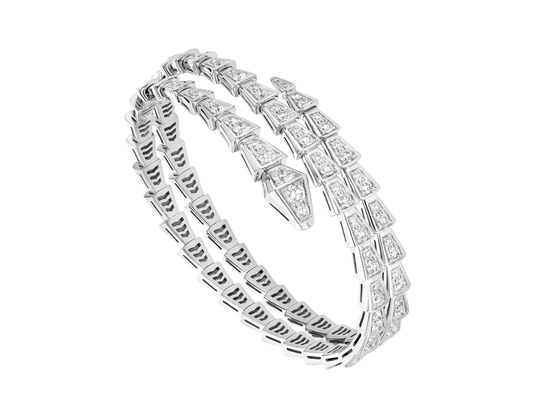 [Regalia Jewelry]SERPENTI BRACELET SILVER DIAMOND DOUBLE ROW