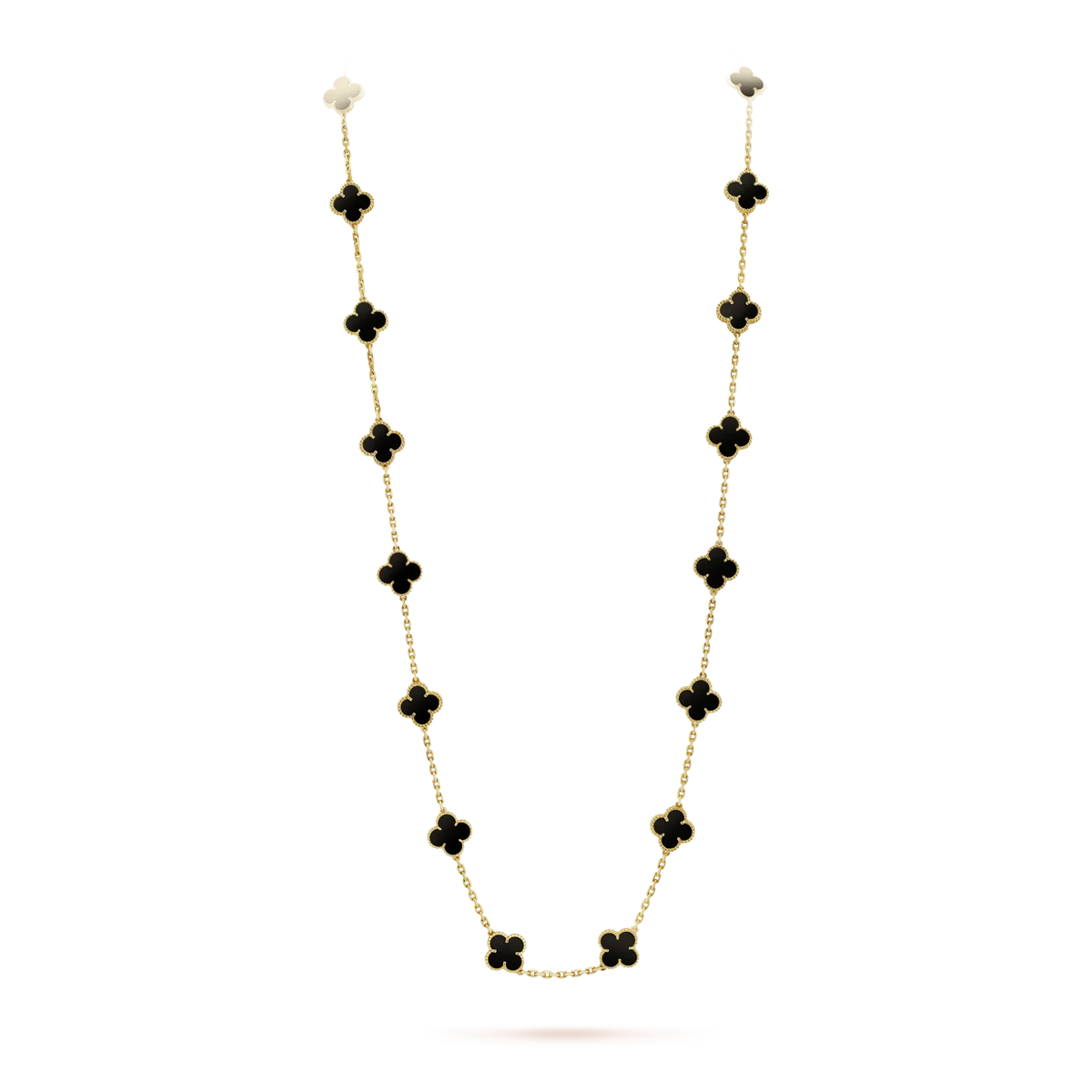 [Regalia Jewelry]CLOVER 20 MOTIFS ONYX NECKLACE