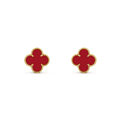 [Regalia Jewelry]CLOVER MINI 9.5MM CARNELIAN EARRINGS
