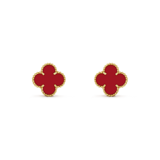 [Regalia Jewelry]CLOVER MINI 9.5MM CARNELIAN EARRINGS