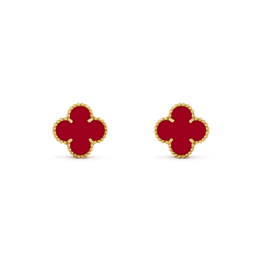 [Regalia Jewelry]CLOVER MEDIUM 1 MOTIFS CARNELIAN  EARRINGS