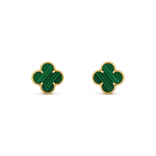 [Regalia Jewelry]CLOVER MEDIUM 1 MOTIFS MALACHITE  EARRINGS