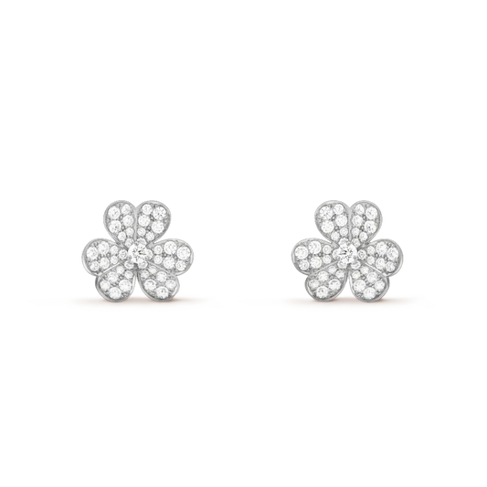 [Regalia Jewelry]CLOVER COMOS DIAMOND EARRINGS SILVER