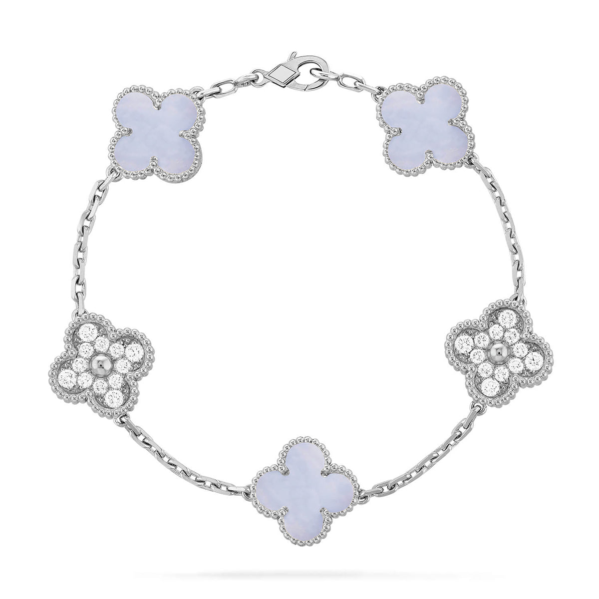 [Regalia Jewelry] CLOVER 5 MOTIF PURPLE CHALCEDONY BRACELET COLLECTION