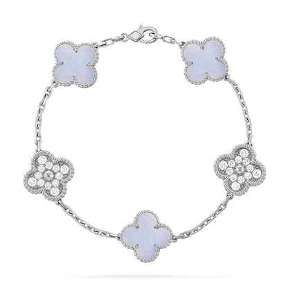 [Regalia Jewelry] CLOVER 5 MOTIF PURPLE CHALCEDONY BRACELET COLLECTION
