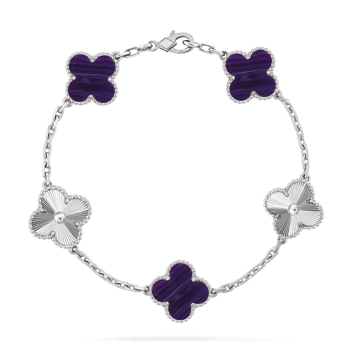 [Regalia Jewelry]CLOVER 5 MOTIF PURPLE STRIPES BRACELET COLLECTION