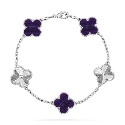 [Regalia Jewelry]CLOVER 5 MOTIF PURPLE STRIPES BRACELET COLLECTION