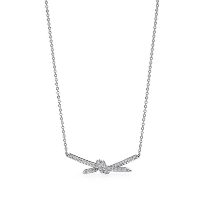 [Regalia Jewels]KNOT PENDANT SILVER DIAMOND NECKLACE