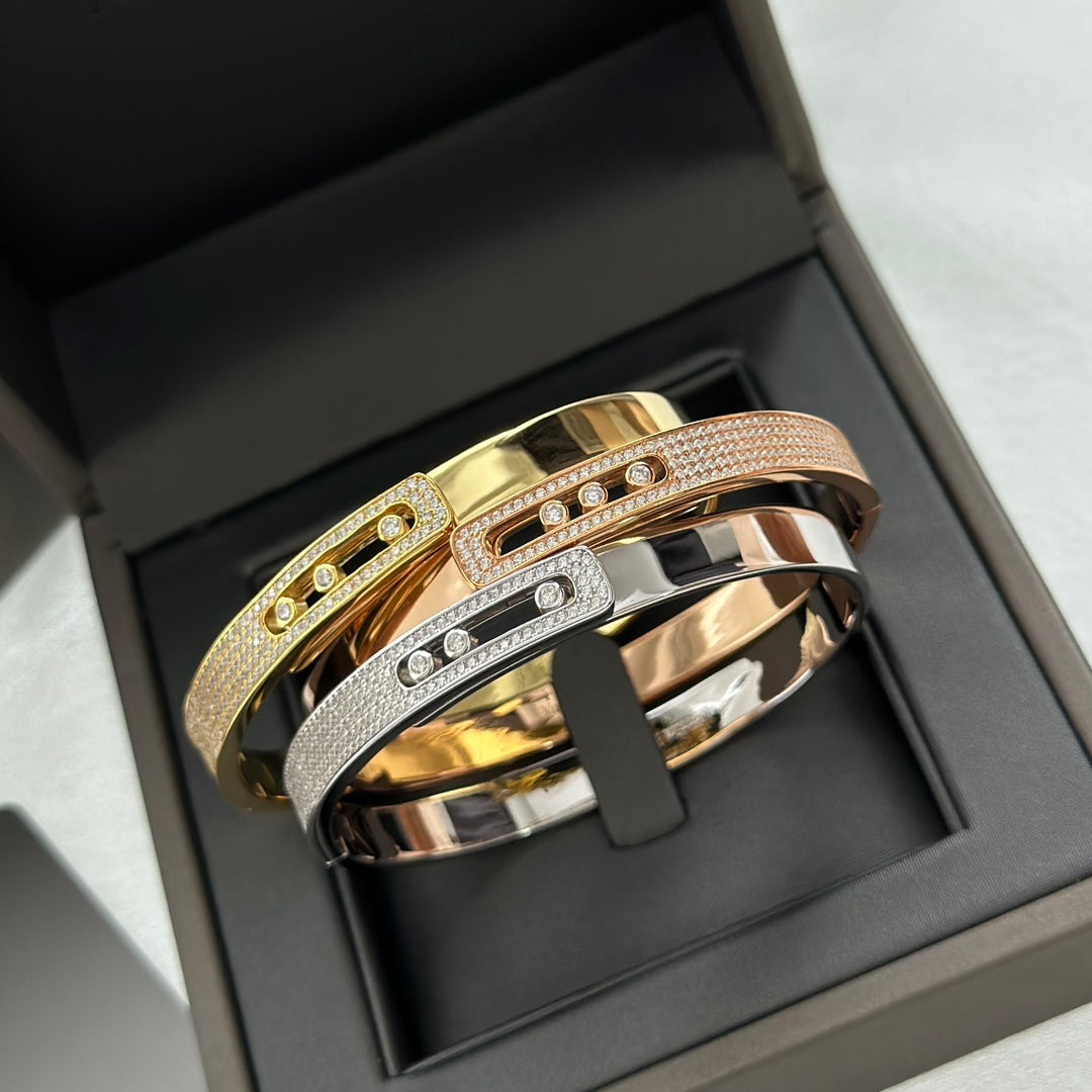 [Regalia  Jewels]Move Noa Rose Gold Pav¨¦ Diamond Bangle Bracelet