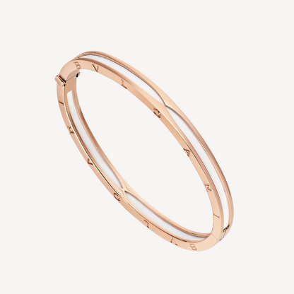 [Regalia Jewelry]ZERO 1 PINK GOLD WITH WHITE CERAMIC BRACELET