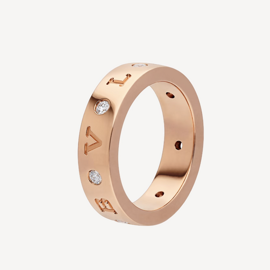[Regalia Jewelry]ZERO 1 ESSENTIAL PINK GOLD BAND WITH DIAMONDS RING