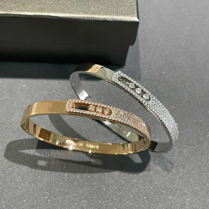 [Regalia  Jewels]Move Noa Rose Gold Pav¨¦ Diamond Bangle Bracelet