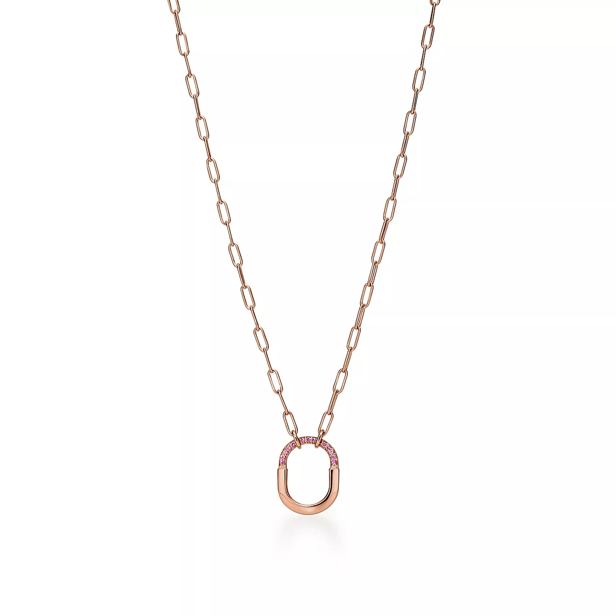 [Regalia Jewels]LOCK SMALL PENDANT PINK DIAMOND PINK GOLD NECKLACE