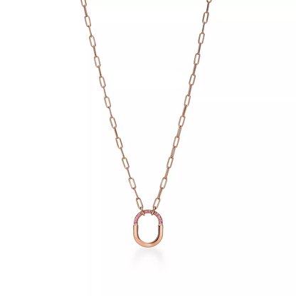 [Regalia Jewels]LOCK SMALL PENDANT PINK DIAMOND PINK GOLD NECKLACE