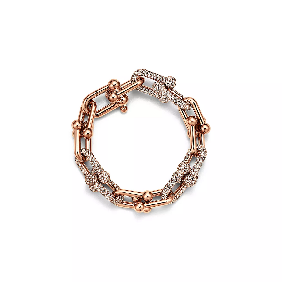[Regalia Jewels]HARDWEAR LARGE LINK PINK GOLD PAVED DIAMOND BRACELET