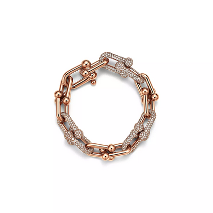 [Regalia Jewels]HARDWEAR LARGE LINK PINK GOLD PAVED DIAMOND BRACELET