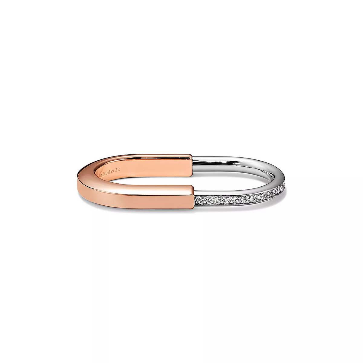 [Regalia Jewels]LOCK RING TOW-FINGER ROSE AND WHITE GOLD DIAMONDS