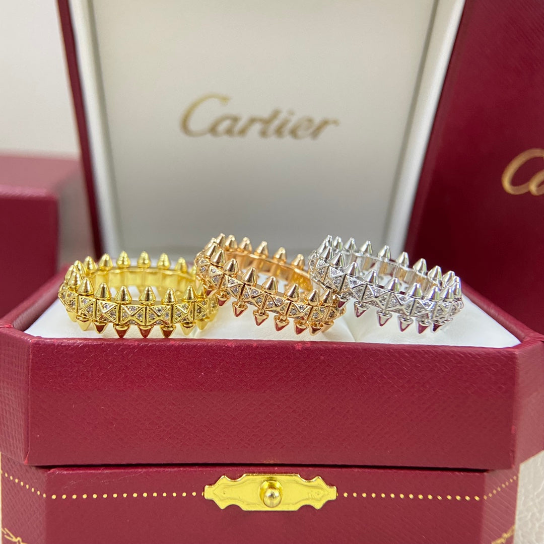 [Solara jewelry]High Jewelry Spiked Pave Band Ring image 7