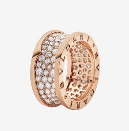 [Regalia Jewelry]ZERO 1 WITH PAVED DIAMONDS ON THE SPIRAL RING