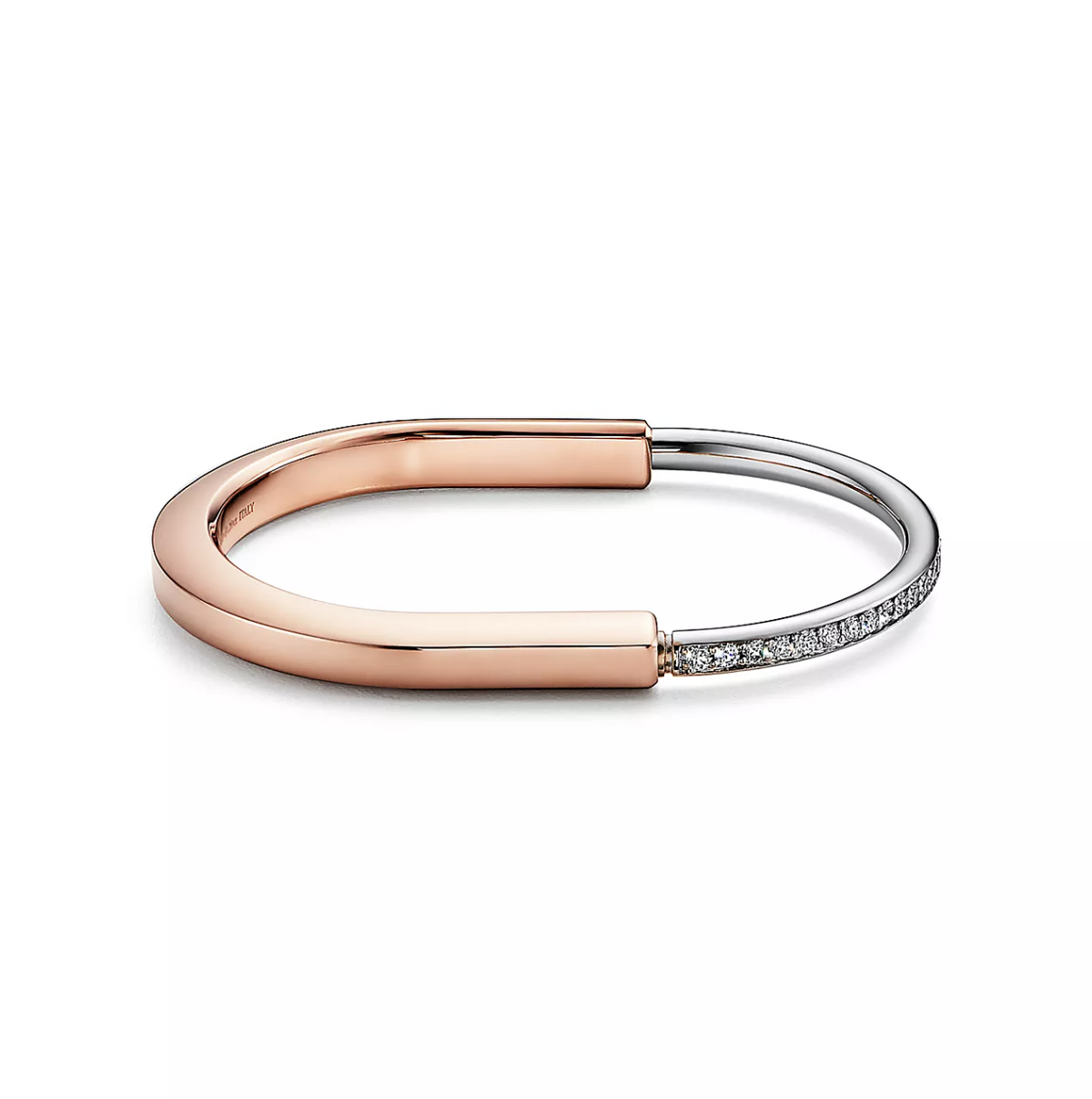 [Regalia Jewels]LOCK BRACELET ROSE AND WHITE GOLD DIAMOND
