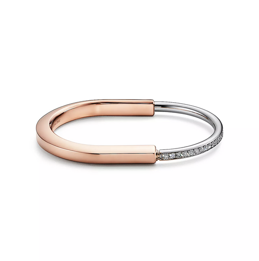 [Regalia Jewels]LOCK BRACELET ROSE AND WHITE GOLD DIAMOND