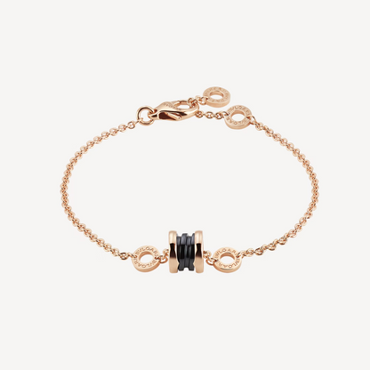 [Regalia Jewelry]ZERO 1 SOFT PINK GOLD AND BLACK CERAMIC BRACELET