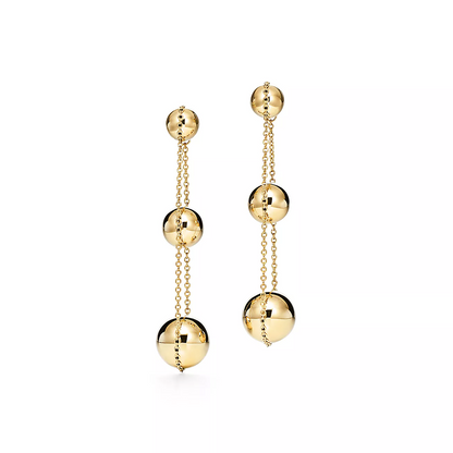 [Regalia Jewels]TRIPLE DROP GOLD EARRINGS