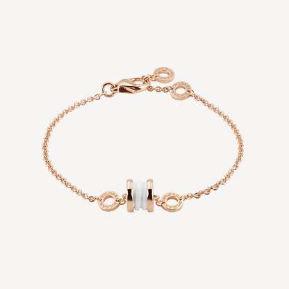 [Regalia Jewelry]ZERO 1 SOFT PINK GOLD AND WHITE CERAMIC BRACELET