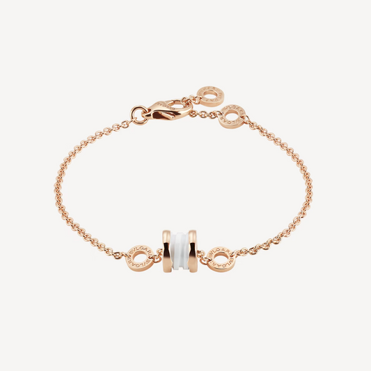 [Regalia Jewelry]ZERO 1 SOFT PINK GOLD AND WHITE CERAMIC BRACELET
