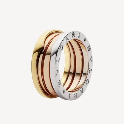 [Regalia Jewelry]ZERO 1 THREE-BAND ROSE WHITE AND YELLOW RING