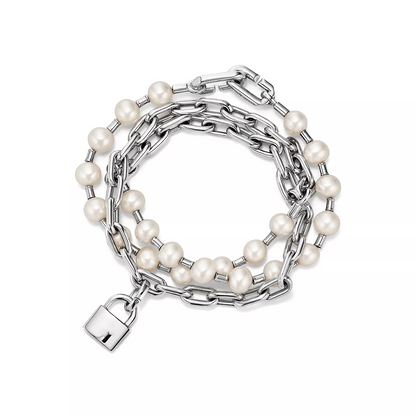 [Regalia Jewels]PEARL LOCK SILVER BRACELET