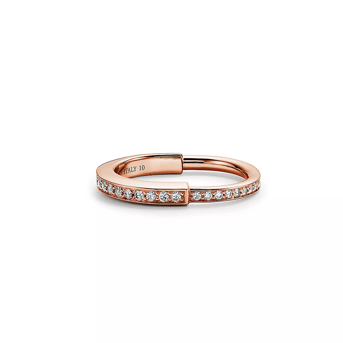 [Regalia Jewels]LOCK RING PINK GOLD DIAMOND PAVED