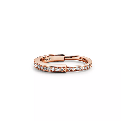 [Regalia Jewels]LOCK RING PINK GOLD DIAMOND PAVED