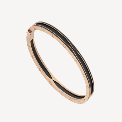 [Regalia Jewelry]ZERO 1 PINK GOLD WITH MATTE BLACK CERAMIC BRACELET