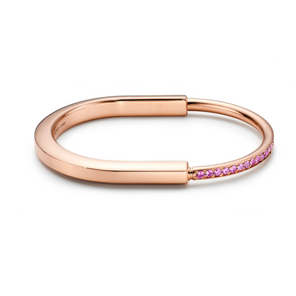 [Regalia Jewels]LOCK BRACELET ROSE DIAMOND PINK GOLD