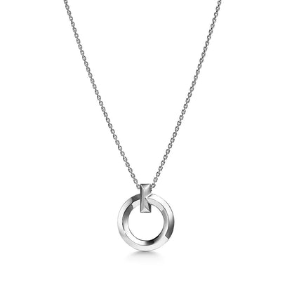 [Regalia Jewels]T CIRCLE PENDENT SILVER NECKLACE