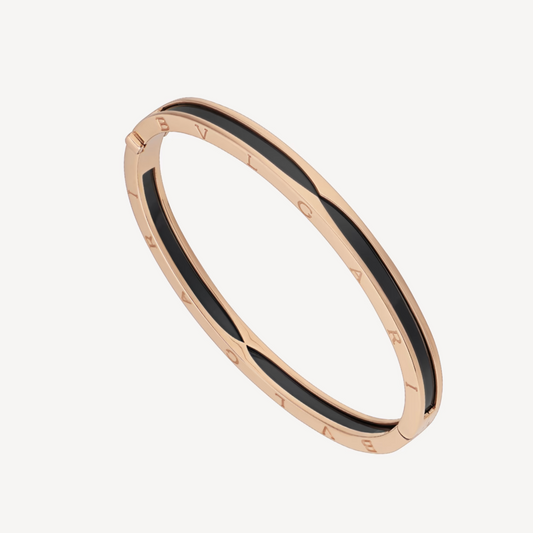 [Regalia Jewelry]ZERO 1 PINK GOLD WITH BLACK CERAMIC BRACELET