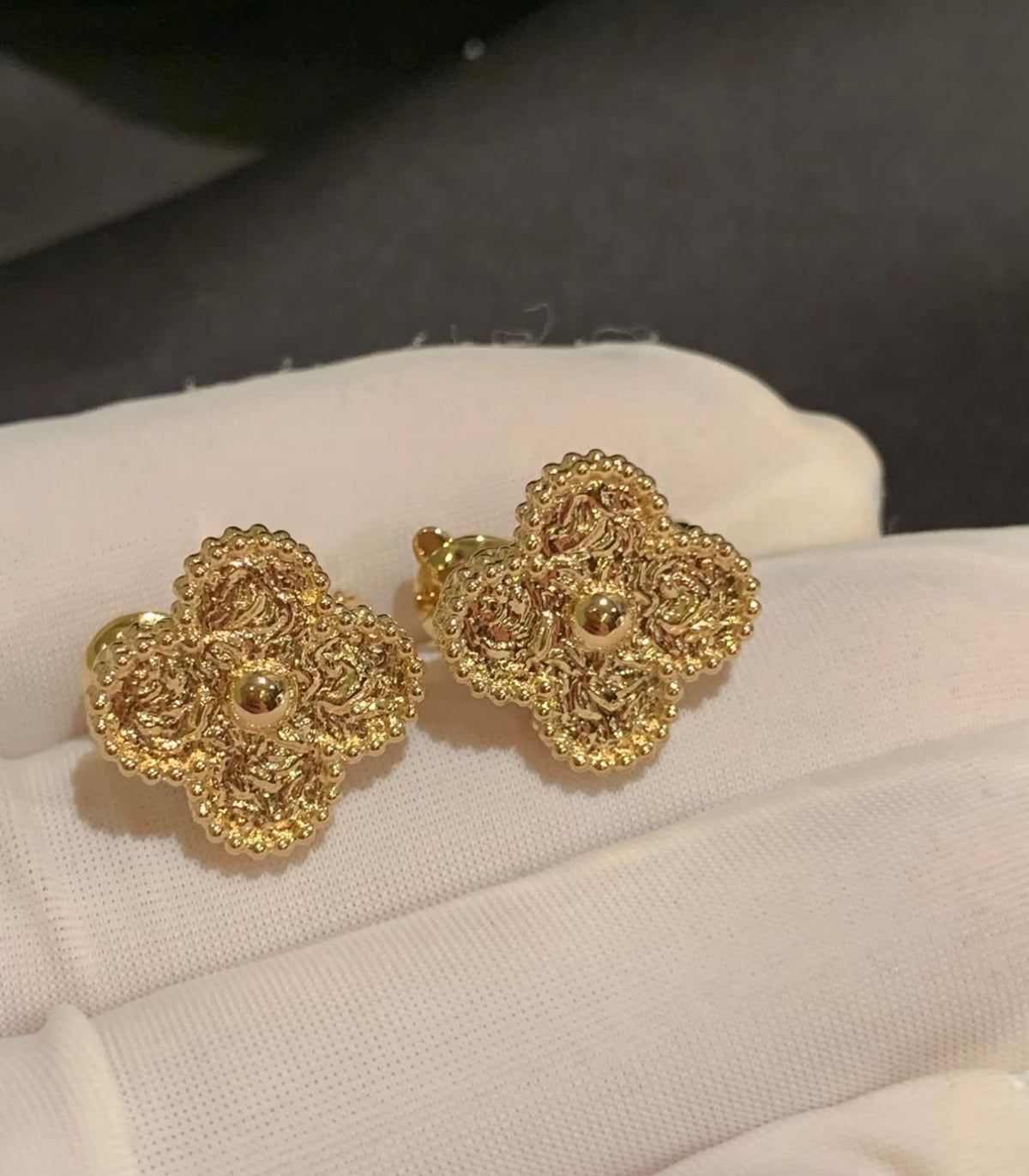 [Regalia Jewelry]CLOVER MEDIUM 1 MOTIFS LAVA EARRINGS