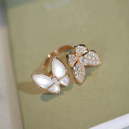 [Regalia Jewelry]TWIN BUTTERFLY DIAMOND MOP RING