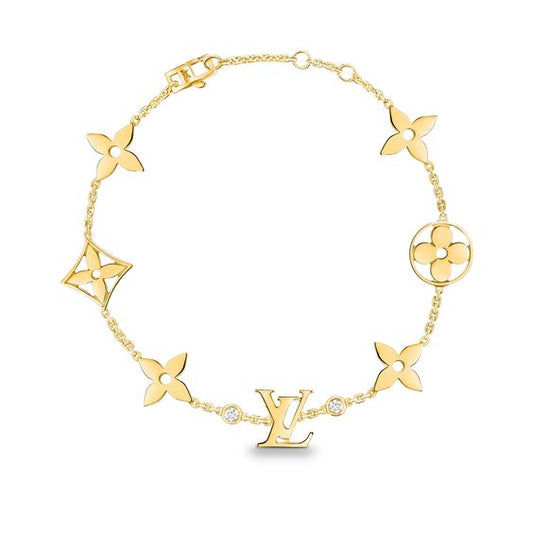 [Regalia Jewelry]STAR AND SUN 7 MOTIFS GOLD BRACELET