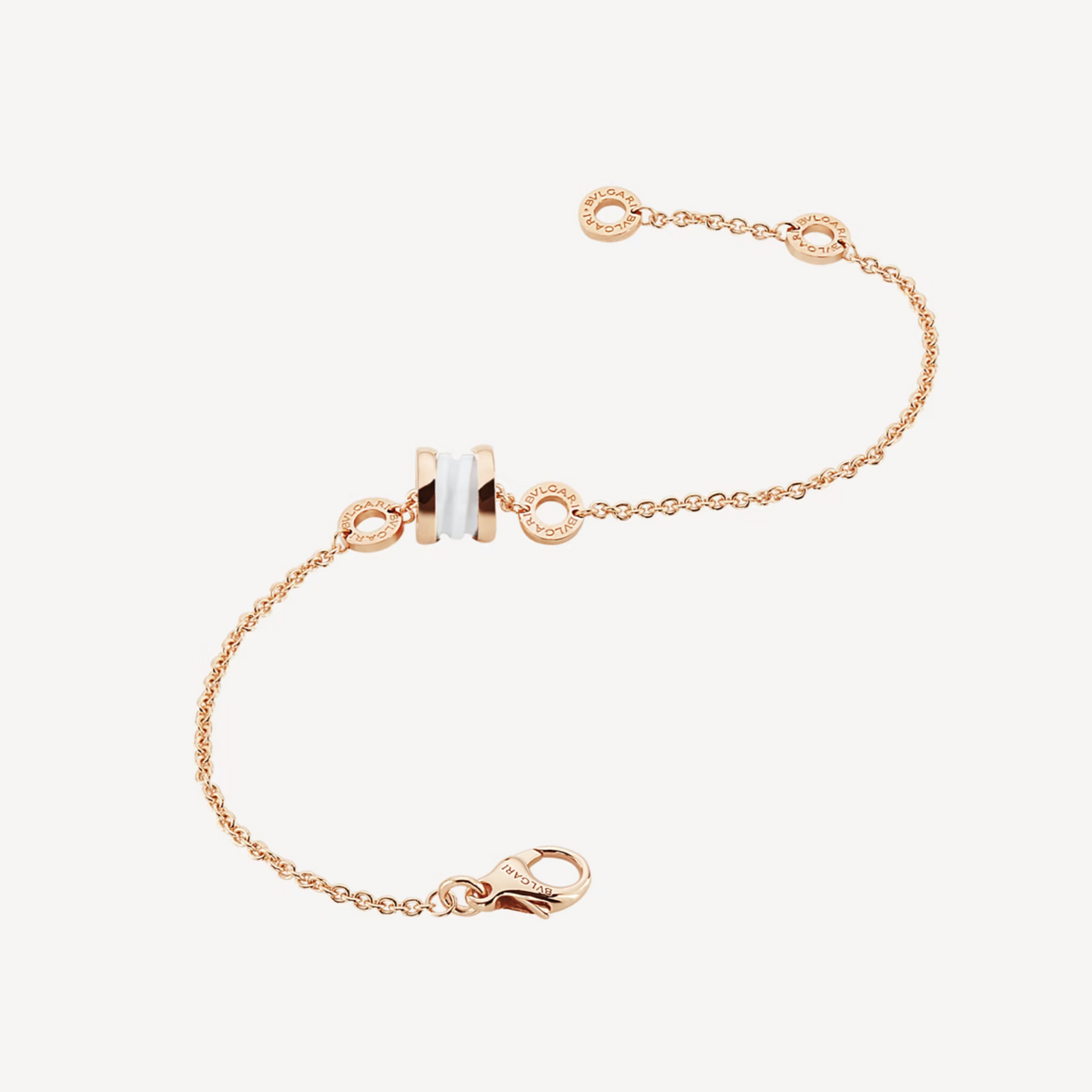 [Regalia Jewelry]ZERO 1 SOFT PINK GOLD AND WHITE CERAMIC BRACELET