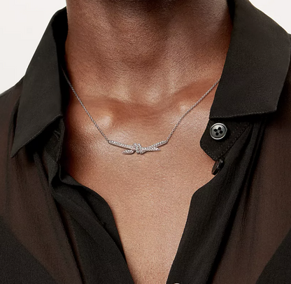 [Regalia Jewels]KNOT PENDANT SILVER DIAMOND NECKLACE