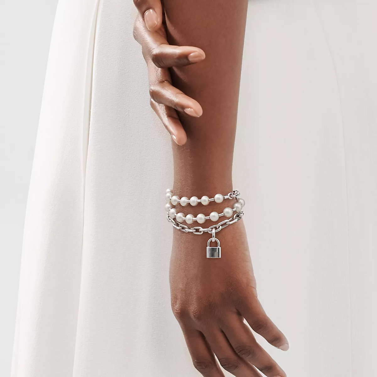 [Regalia Jewels]PEARL LOCK SILVER BRACELET