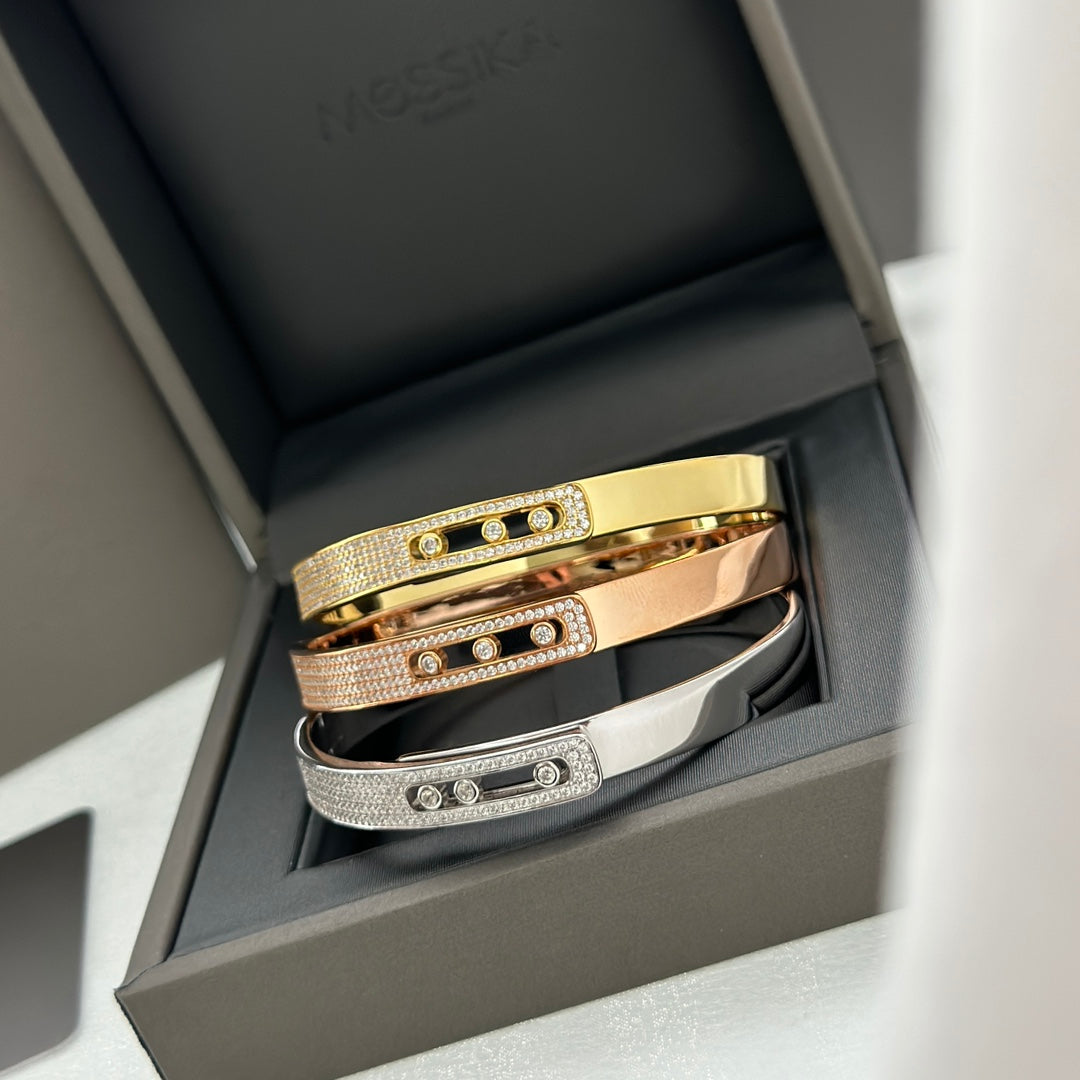 [Regalia  Jewels]Move Noa Rose Gold Pav¨¦ Diamond Bangle Bracelet