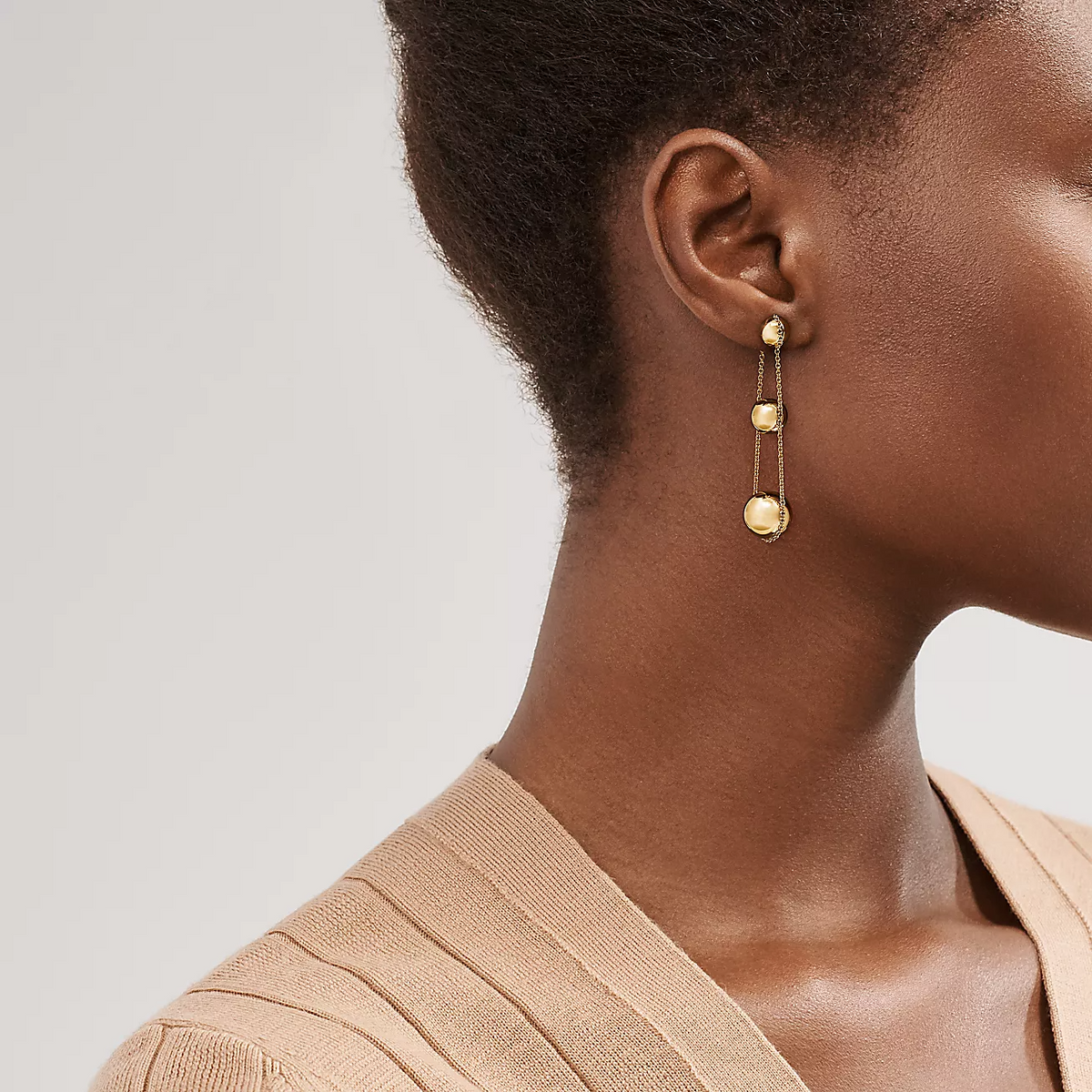 [Regalia Jewels]TRIPLE DROP GOLD EARRINGS