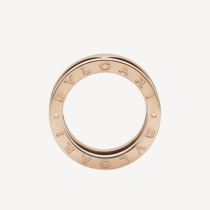 [Regalia Jewelry]ZERO 1 TWO-BAND LOOPS AND BLACK CERAMIC PINK GOLD RING