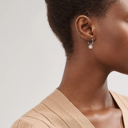 [Regalia Jewels]PEARL HOOP SILVER EARRINGS