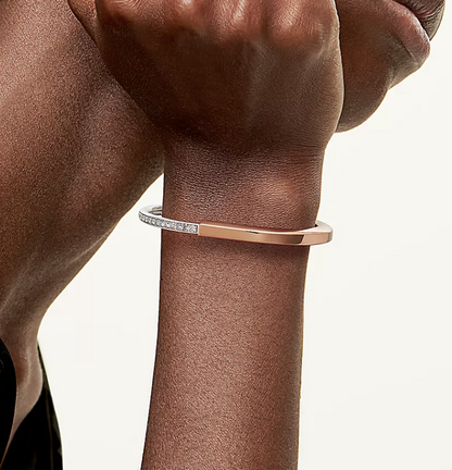 [Regalia Jewels]LOCK BRACELET ROSE AND WHITE GOLD DIAMOND